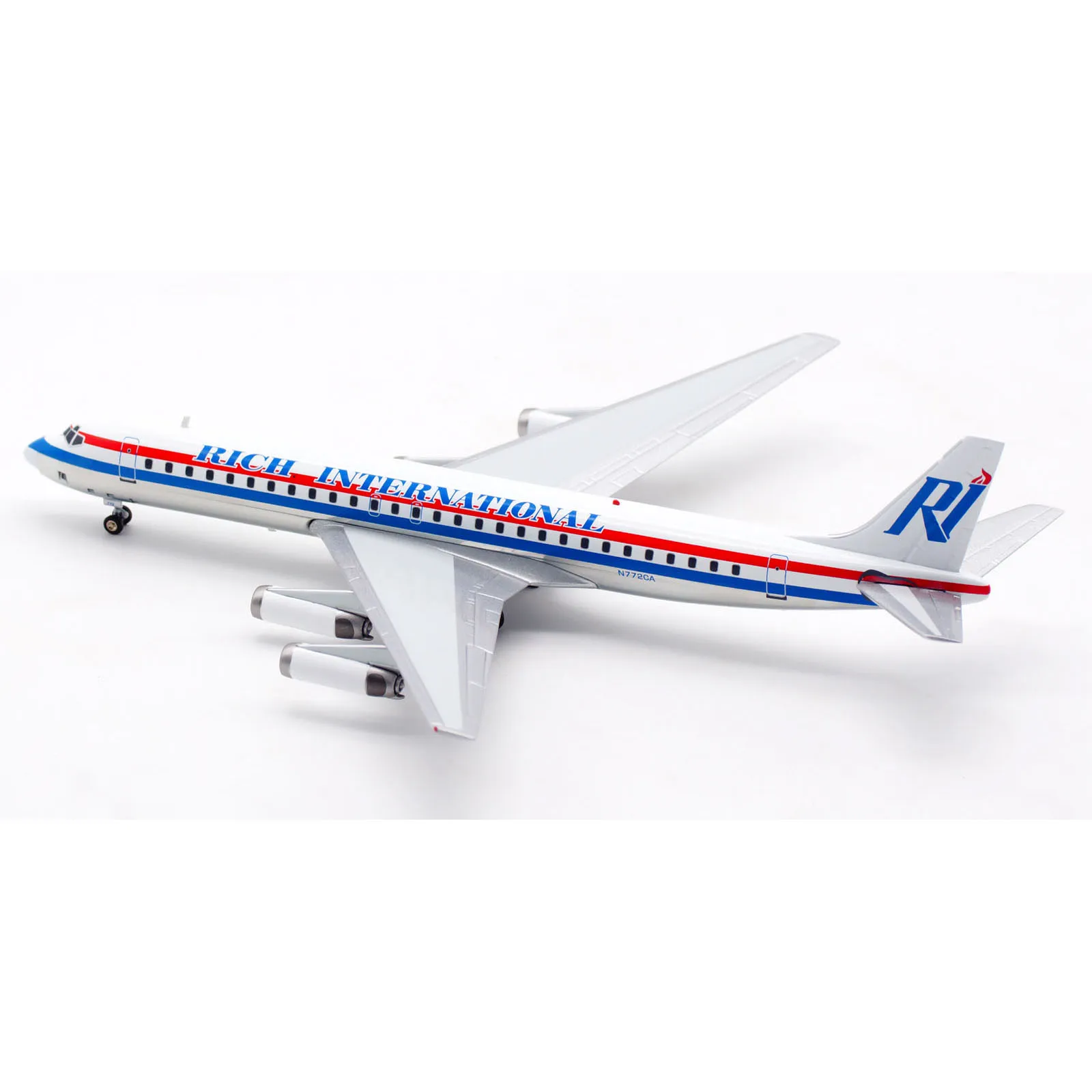 IF862JN0619 Liga Avião Colecionável INFLIGHT 1:200 RICH INTERNATIONAL McDonnell Douglas DC-8-62 Diecast Aircraft Model N772CA