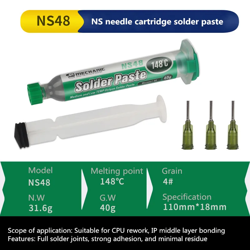 MECHANIC Lead-free 138 148 158 183 217 Degree Solder Paste Mobile Phone PCB BGA SMT CPU Rework Welding Flux Oil