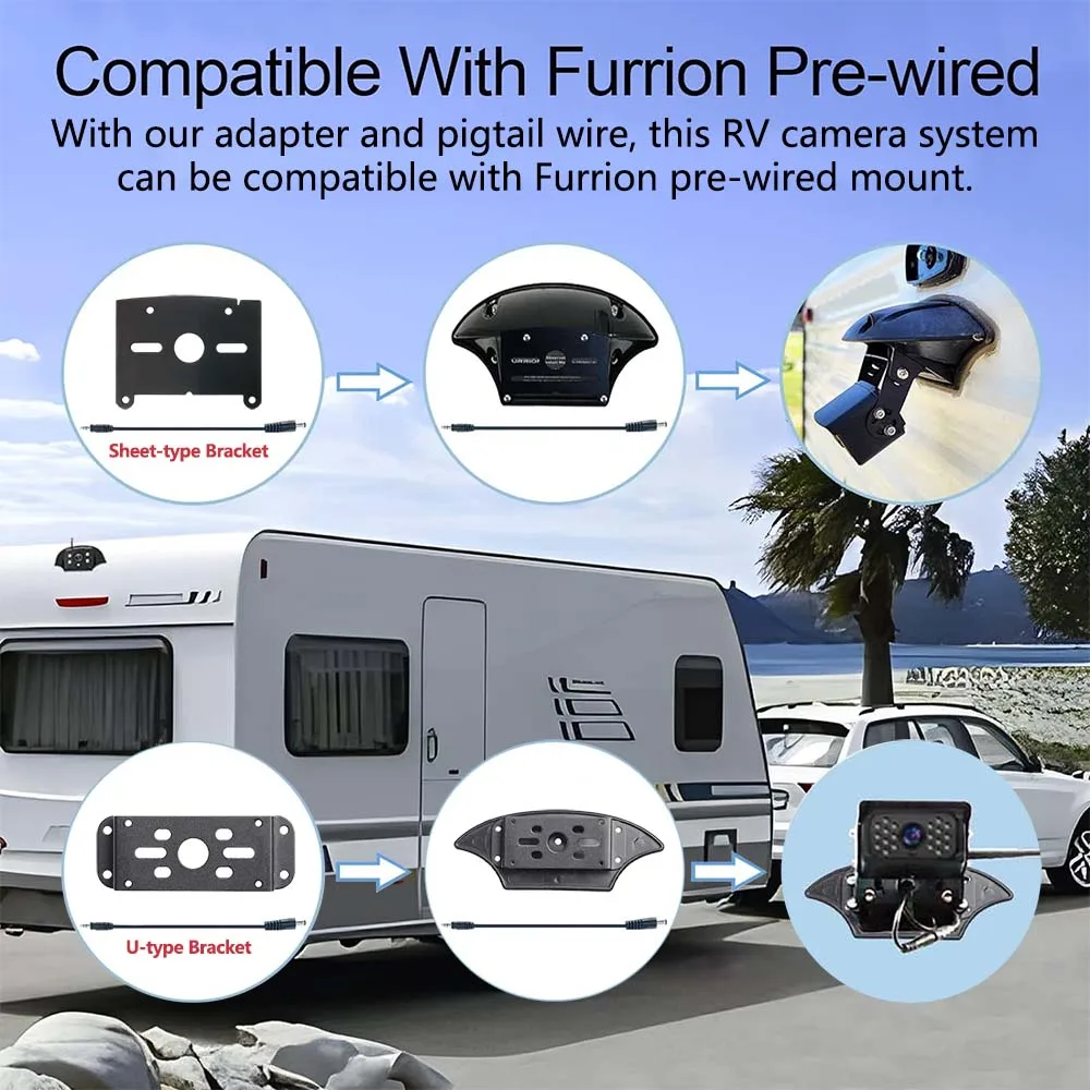 7inch 4CH Car/RV/Truck AHD Monitor System Wireless WIFI DVR Vehicle CCTV Front/Rear Camera IR Night Vision Reversing Recorder