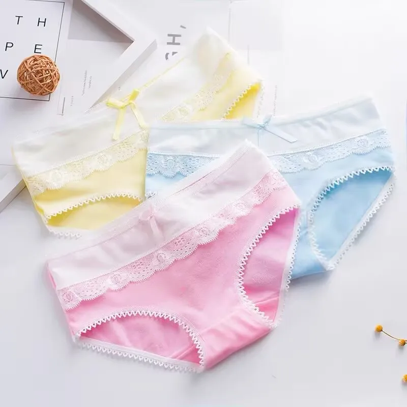 5PC/Lot Panties Lace Girl Underwear for Teens 10-16 Years Children Cotton Lingerie Underpants