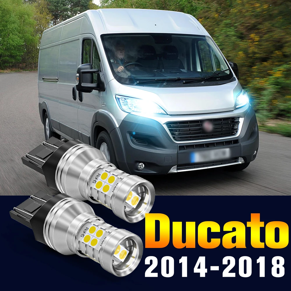 2pcs LED DRL Daytime Running Light Bulb Lamp For Fiat Ducato 2014-2018 2015 2016 2017 Accessories