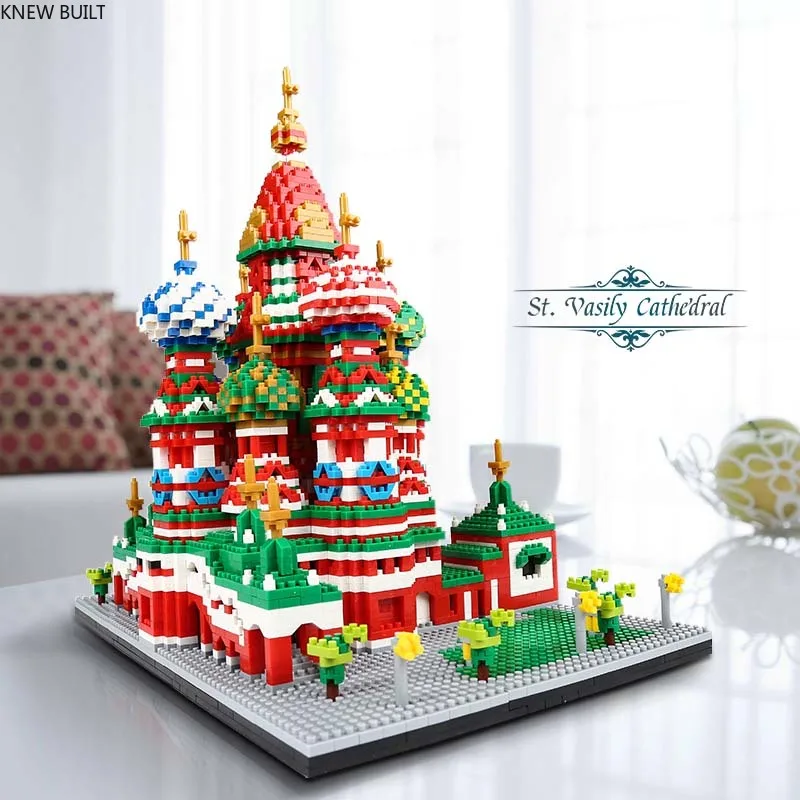 KNEW BUILT Cathedral Construction Set for Adults Russian Monastery Architectural Kits Toys Micro Mini Building Block Bricks Gift