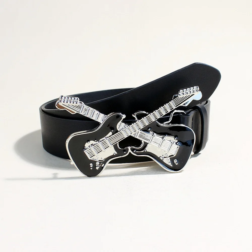 حزام الجينز المرأة الديكور جديد متعدد الاستخدامات حزام غير رسمي الغيتار مشبك روك بانك