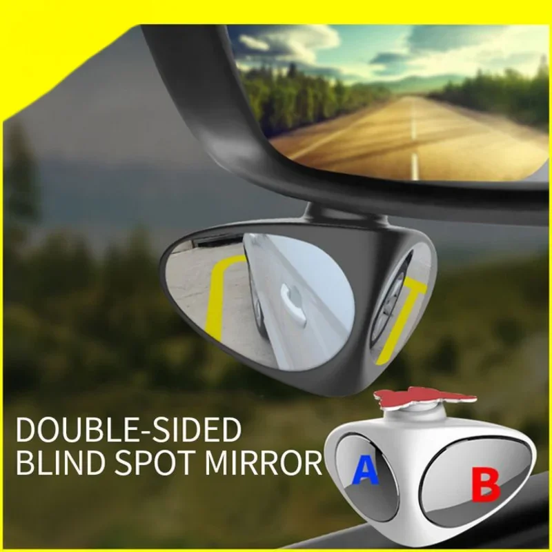 360 Rotation Adjustable Car Blind Spot Mirror, Wide Angle Convex Mirror for Safety Parking Rear View Mirror
