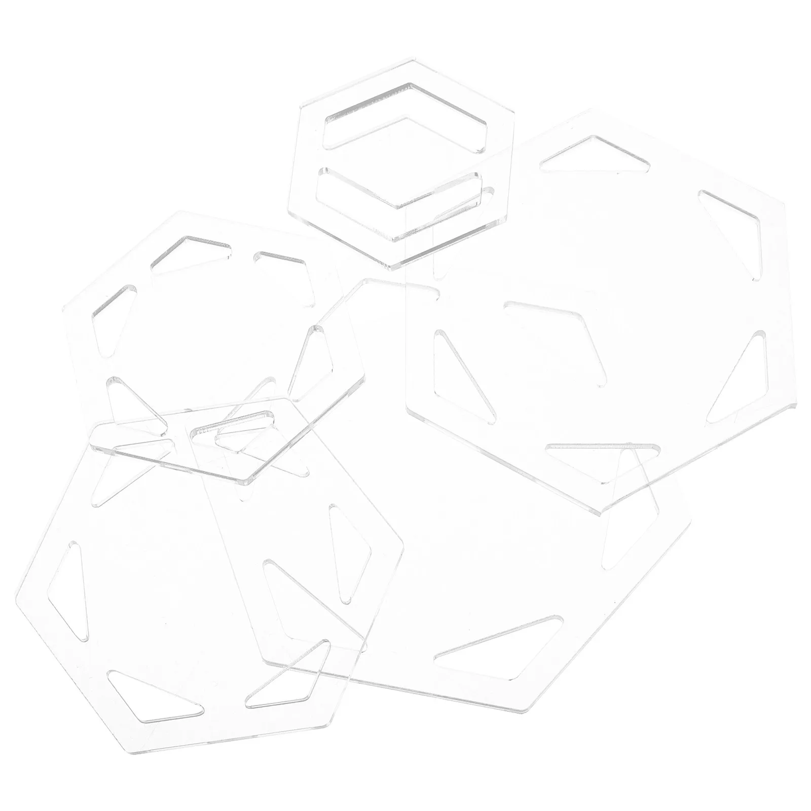 5Pcs Acrylic Quilting Templates Hexagon Patchwork Tools Transparent Reusable for DIY Sewing Cutting Craft Quilting Stencils view 4