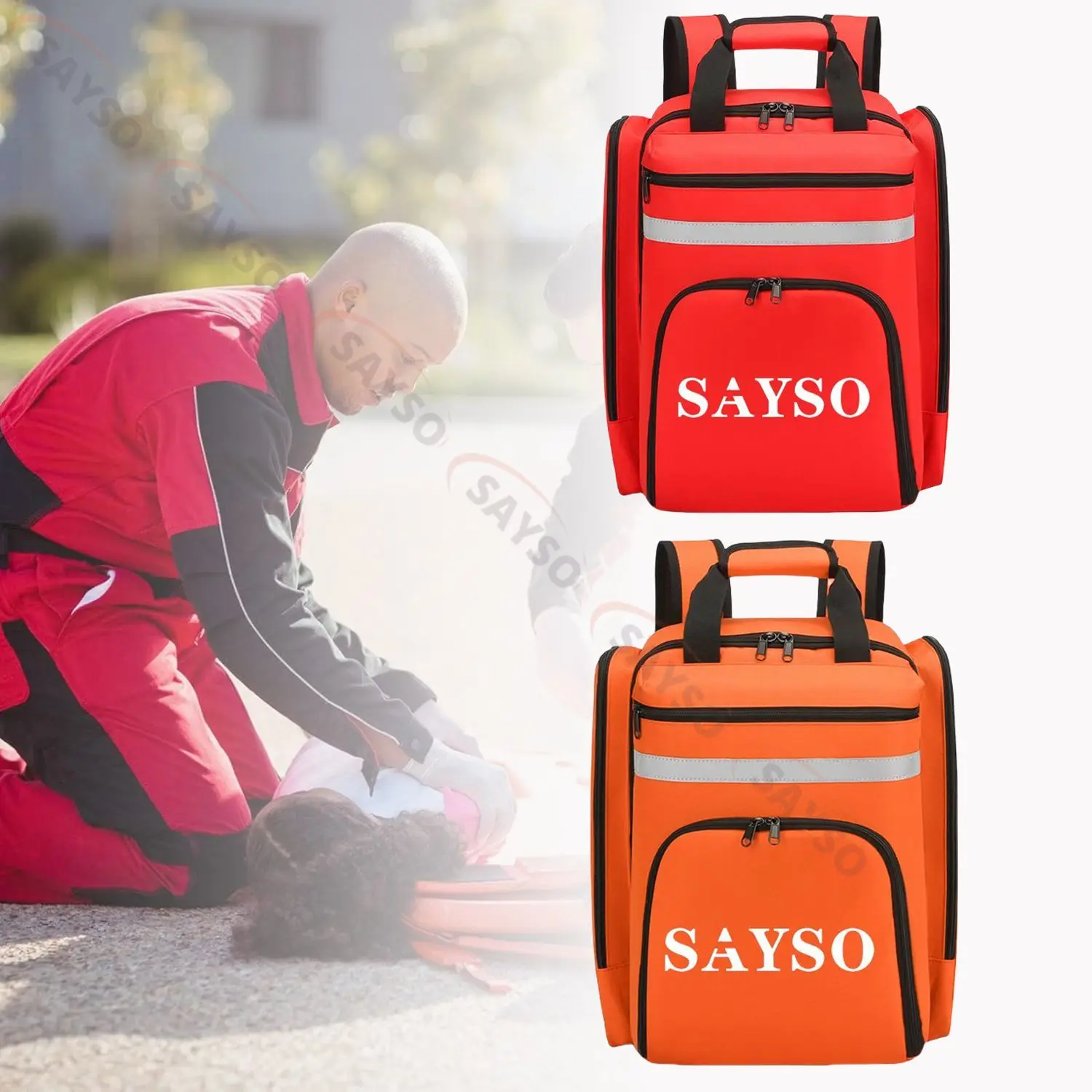 First Aid Kits Emergency Foldable Rescue Backpacks Large Capacity Sorted Storage Outdoor Camping Survival Kits Medical Kits