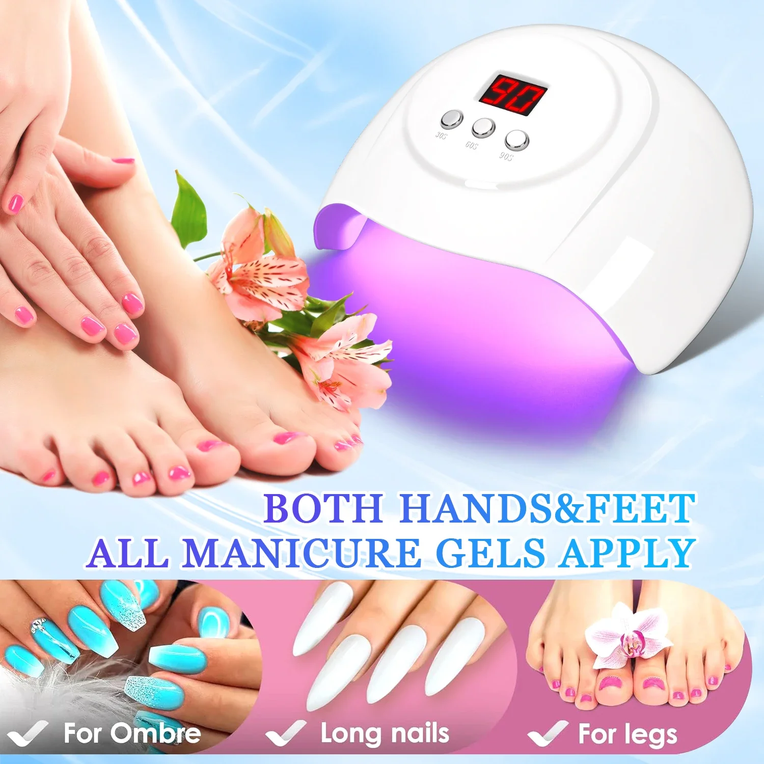 72W Uv Led Nagellamp 24 Leds Nageldroger Met Infraroodsensor Sneldrogende Manicure Lamp Uv Cabine Voor Nail Salon Nail Art Tools