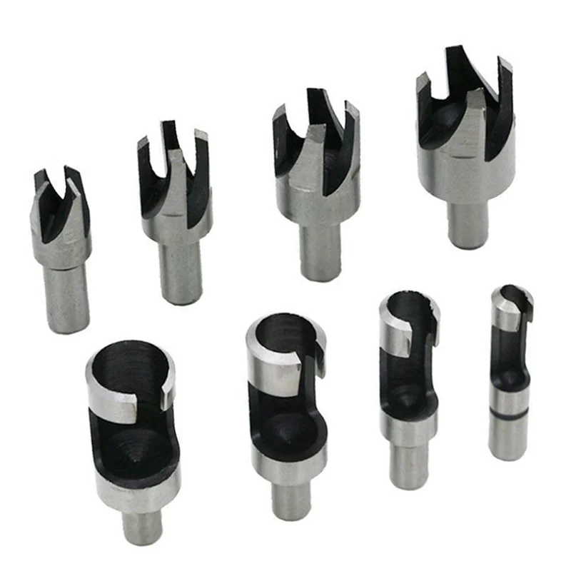 23Pcs Center Punching Three-Pointed Woodworking Drill Wood Plug Cutter Silver&Black&Gold-AT64