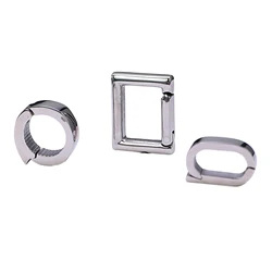 small 304 stainless steel circle oval Rectangle click lock snap Carabiner hook chain pearl jewelry DIY end clasp