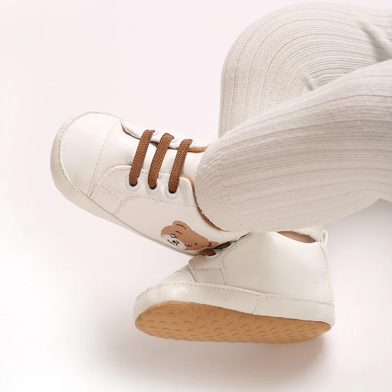 Frühlings- und Herbst-Babyschuhe, Lauflernschuhe, niedlicher Bär, 0-18 Monate, Babyschuhe, lässige, weiche Stoffsohle, weiße Schuhe, Sportschuhe – Detail 18