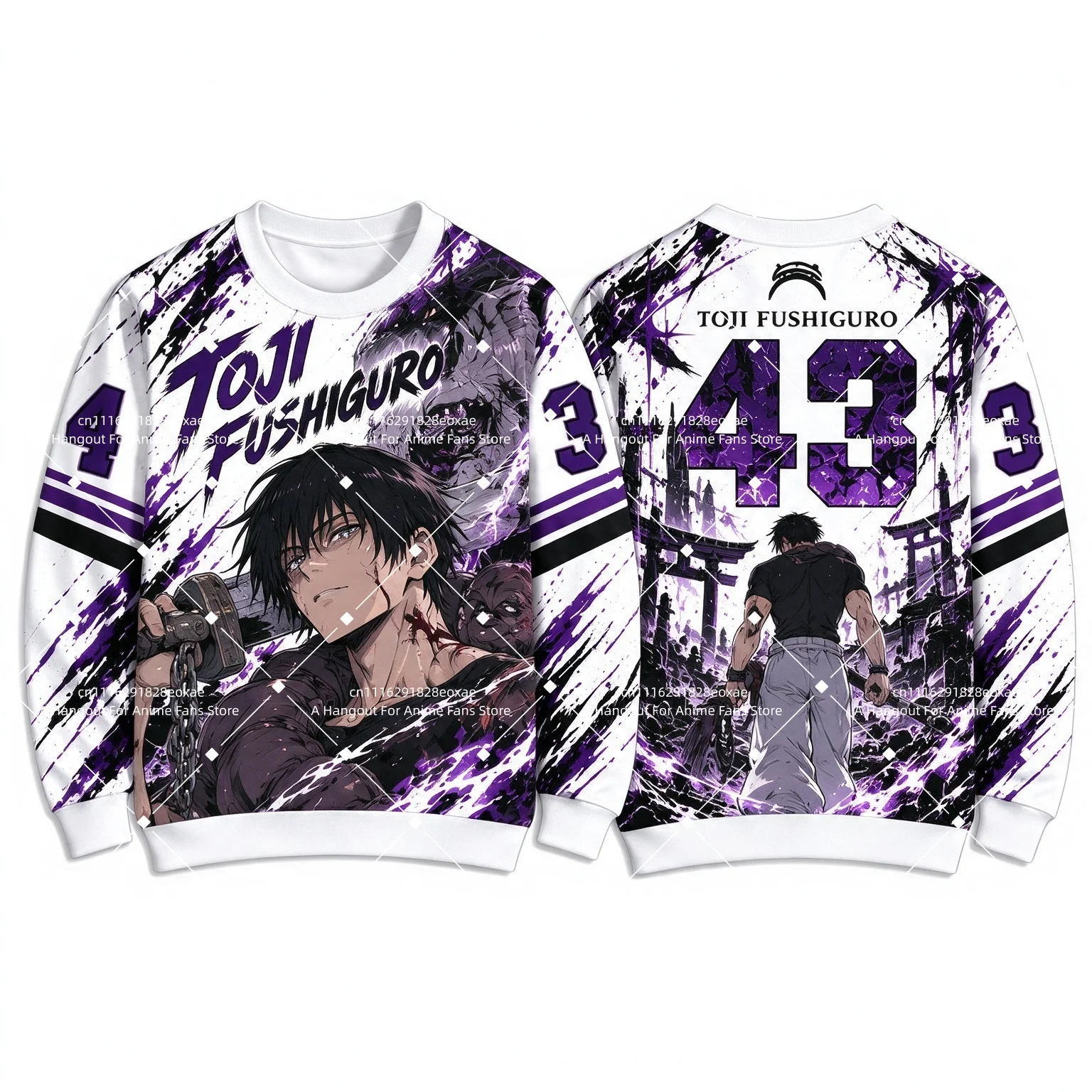 2026 New Jujutsu Kaisen Style Crew Neck Long Sleeve Sweatshirt No Hood Family Matching Outfit Parent Kid Tops