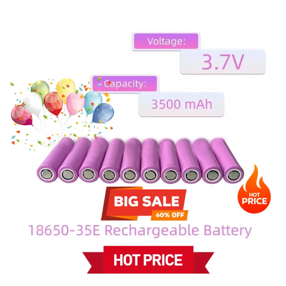 💯 18650-35E 3500mAh 3.7V 20A 充電式 18650 リチウムイオン電池 おもちゃ電動工具懐中電灯用 (迅速な配達)