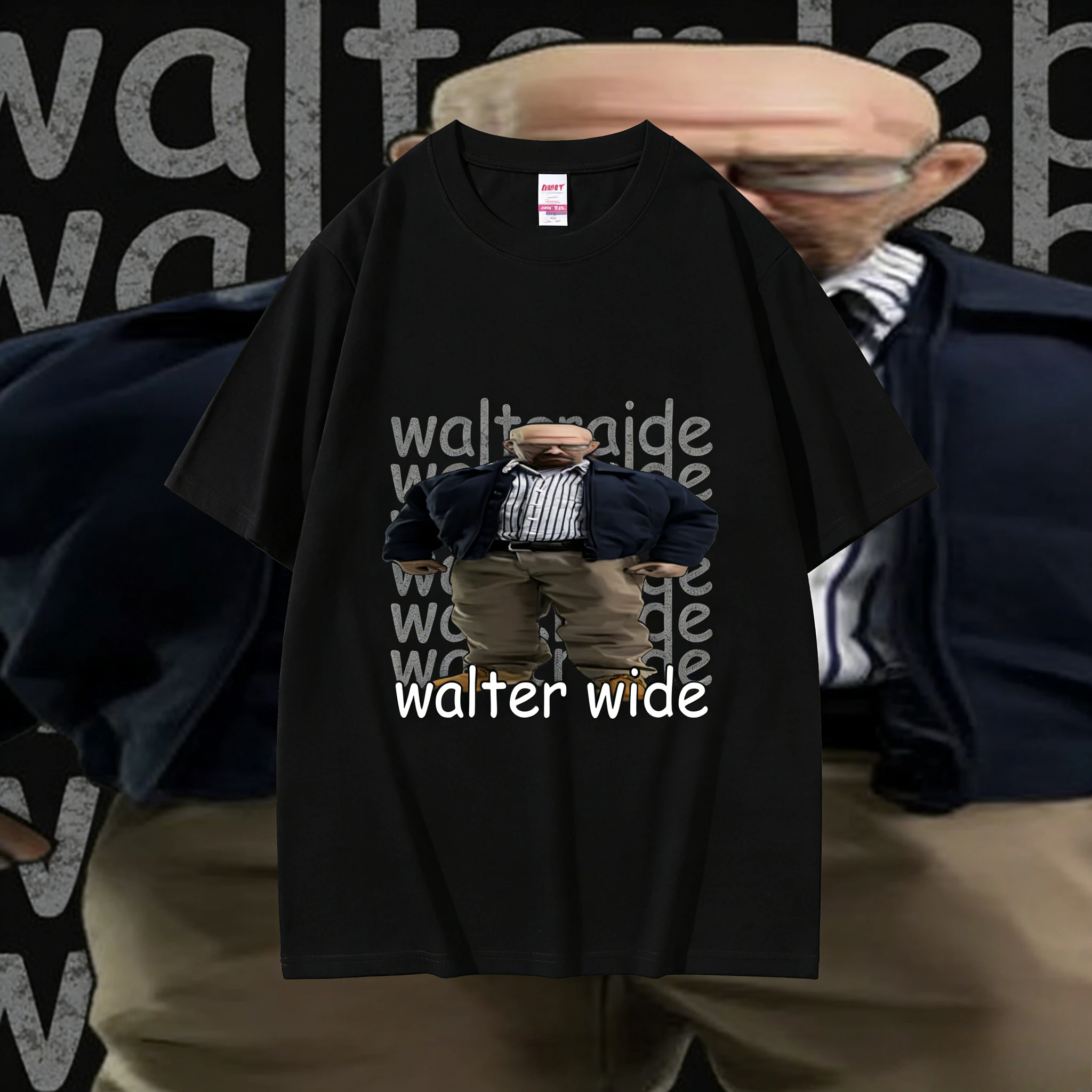

Interesting Walter Wide Breaking Bad Walter Pattern T-shirt for Men and Women in Summer 2025-26 Pure Cotton 100% Printed T-shirt