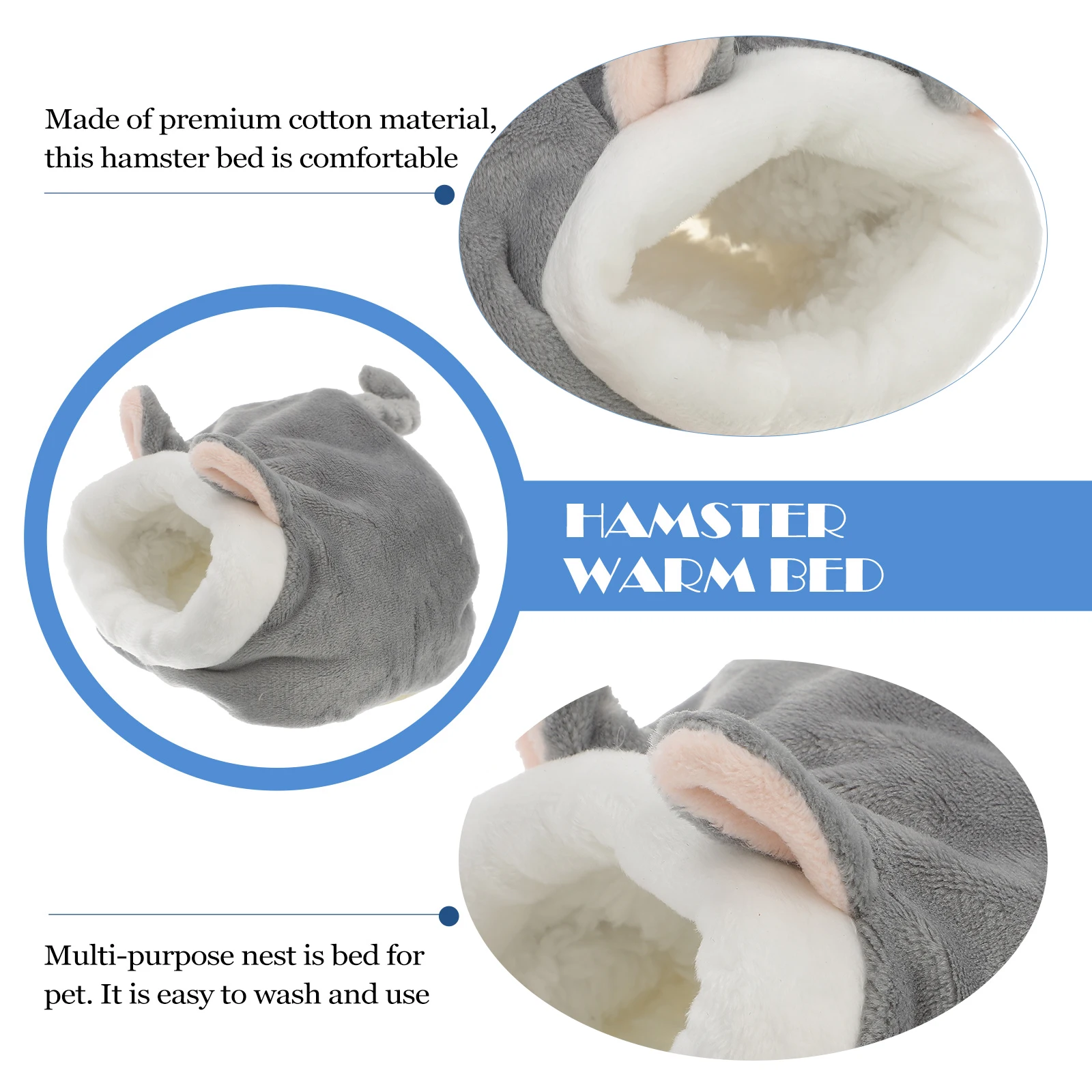 

Nest For Hamster Hedgehog Small Animal Warm Bed Winter Sleeping Soft Cage Hamster Sleeping Bed Furniture Light Grey