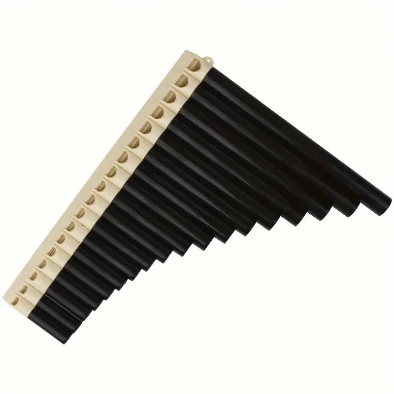 Paquete único 18 panpipe negro, material ABS, estilo clásico, viene con estuche de transporte, fácil de jugar,
