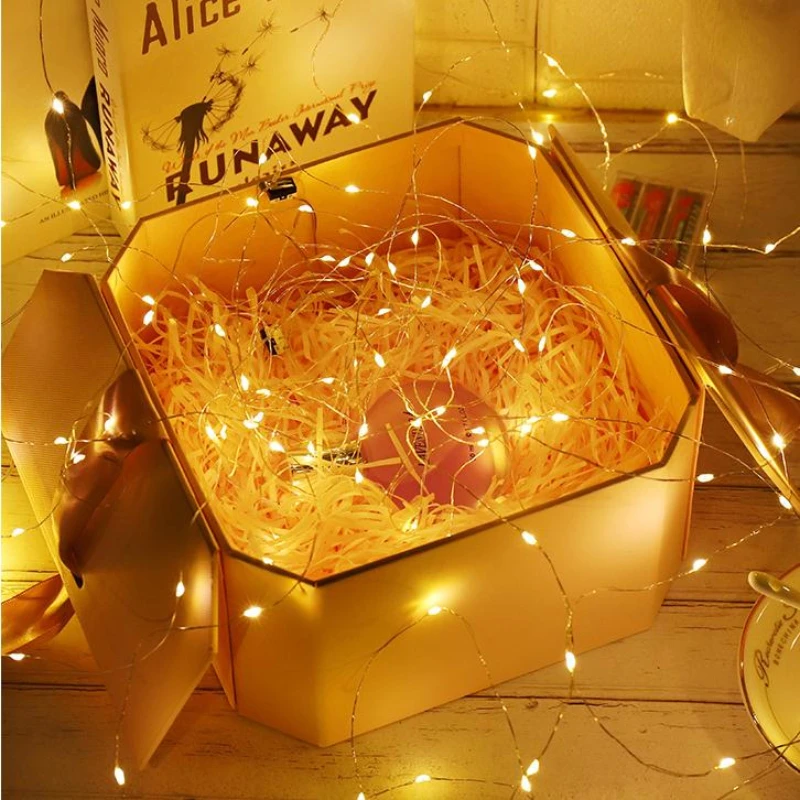 Garland LED Fairy Lights Mini Copper Wire String Lights with Battery Christmas Tree Lighting New Year Wedding Party Gift Decor