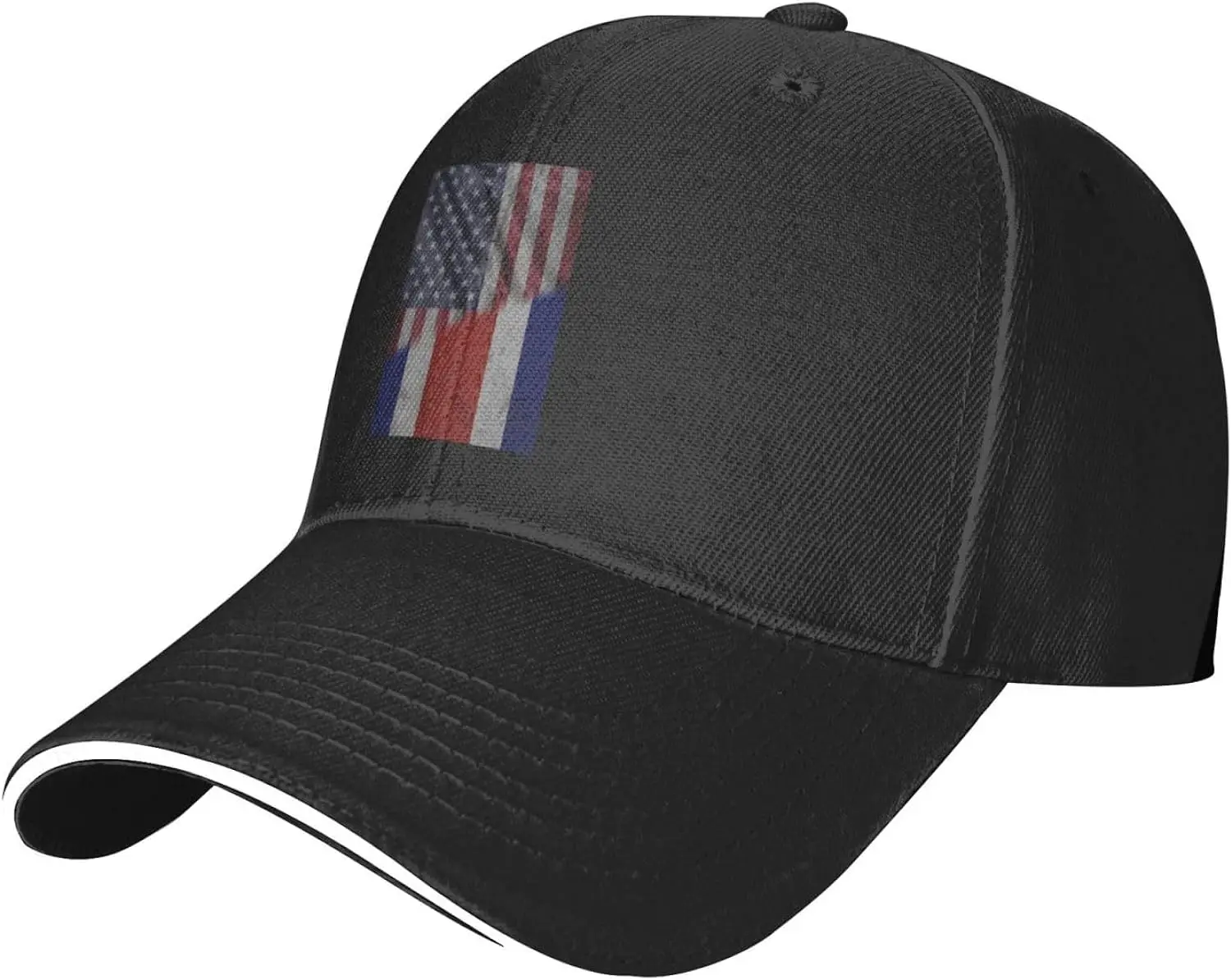 USA American Flag and Costa Rica Flag Premium Adjustable Baseball Cap for Men and Women - Outdoor Sports, Sun Protection Black