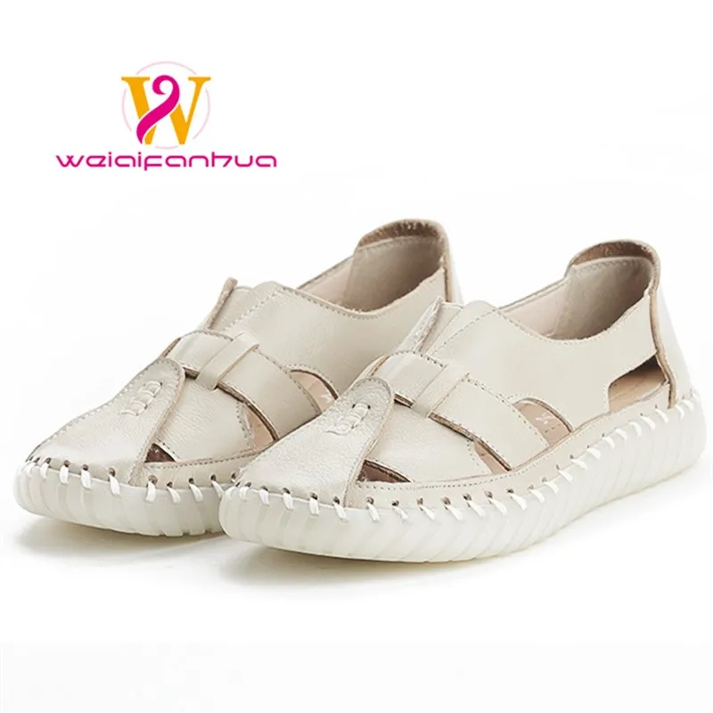 

Women's Sandals - 2026 New Design - Top Grain Cowhide Sandals Women's Large Size - Anti-Slip - Ethnic Style Women's Shoes