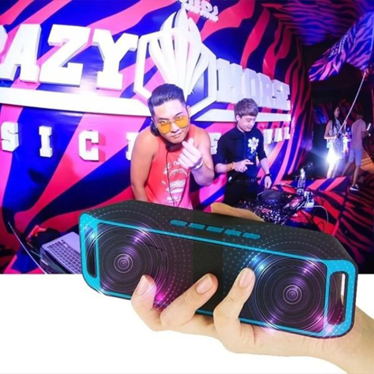 

Speaker Subwoofer Mini Portable Wireless 4.0 Built-In Microphone Speakerphone Hd Sound Stereo Usb Mp3 Player Blue