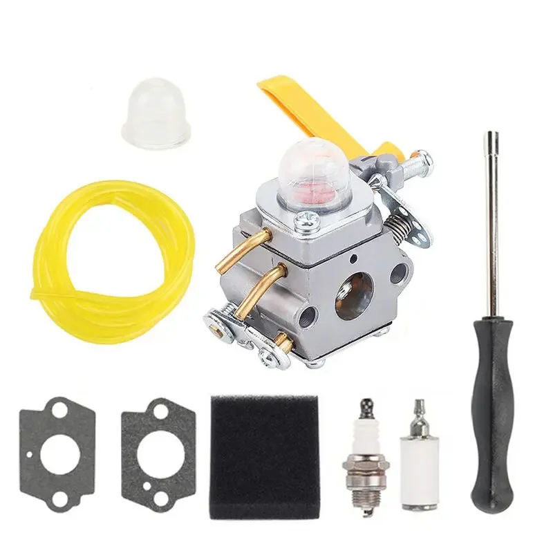 1SET Car Accessories Garden Tools Carburetor Carb Set for Homelite Ryobi Trimmer 26cc 30cc Zama C1U-H60 Carburator