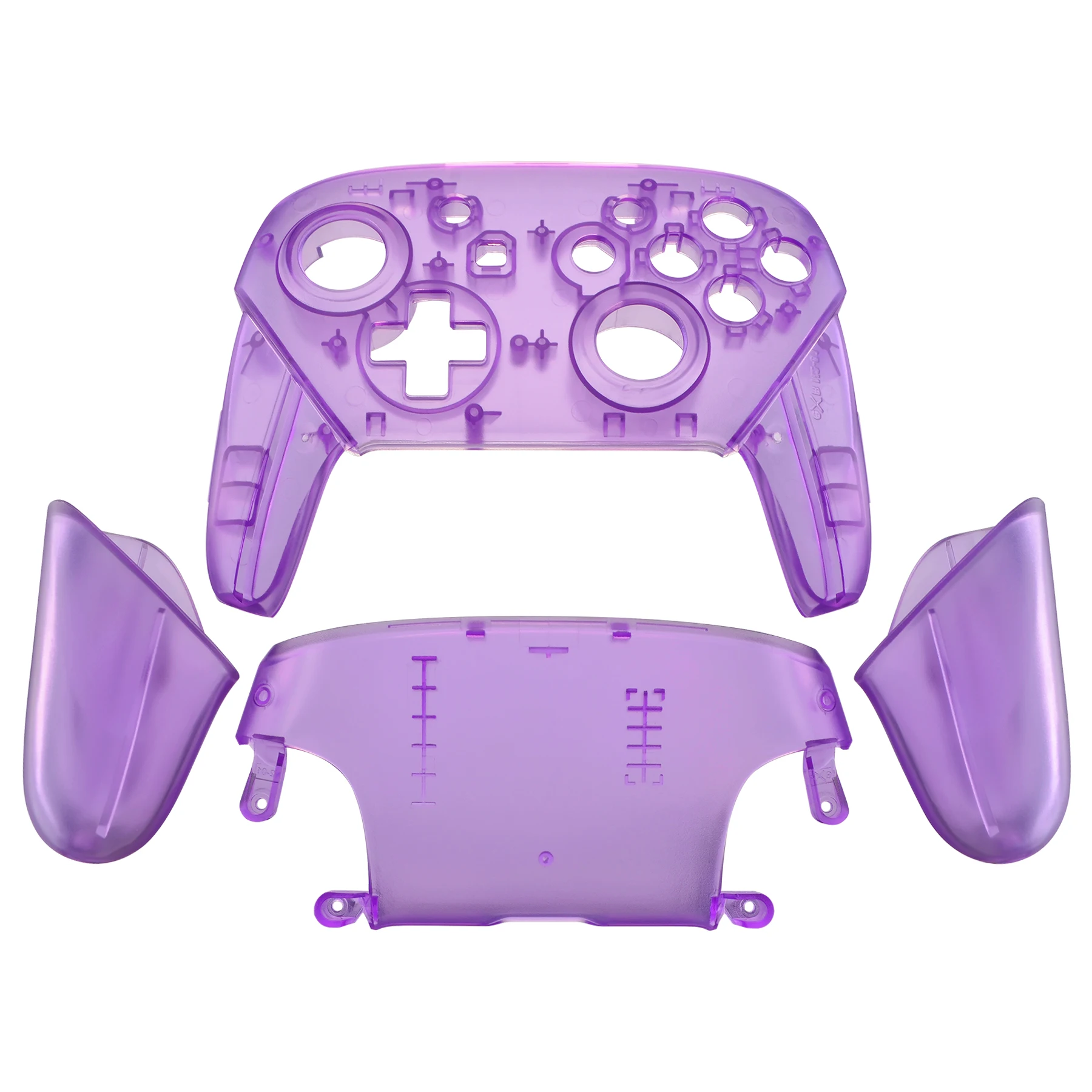 eXtremeRate Full Set Housing for NS Switch Pro Controller, Faceplate Backplate with Handles - Transparent Seires