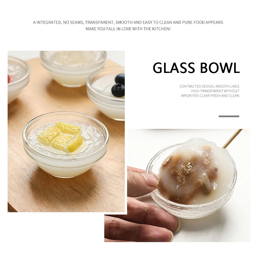Mini Glass Bowl Multi-Purpose Heat Resistant Food Dessert Salad Snacks Pudding Container Cups For Household Restaurant Cafe Use