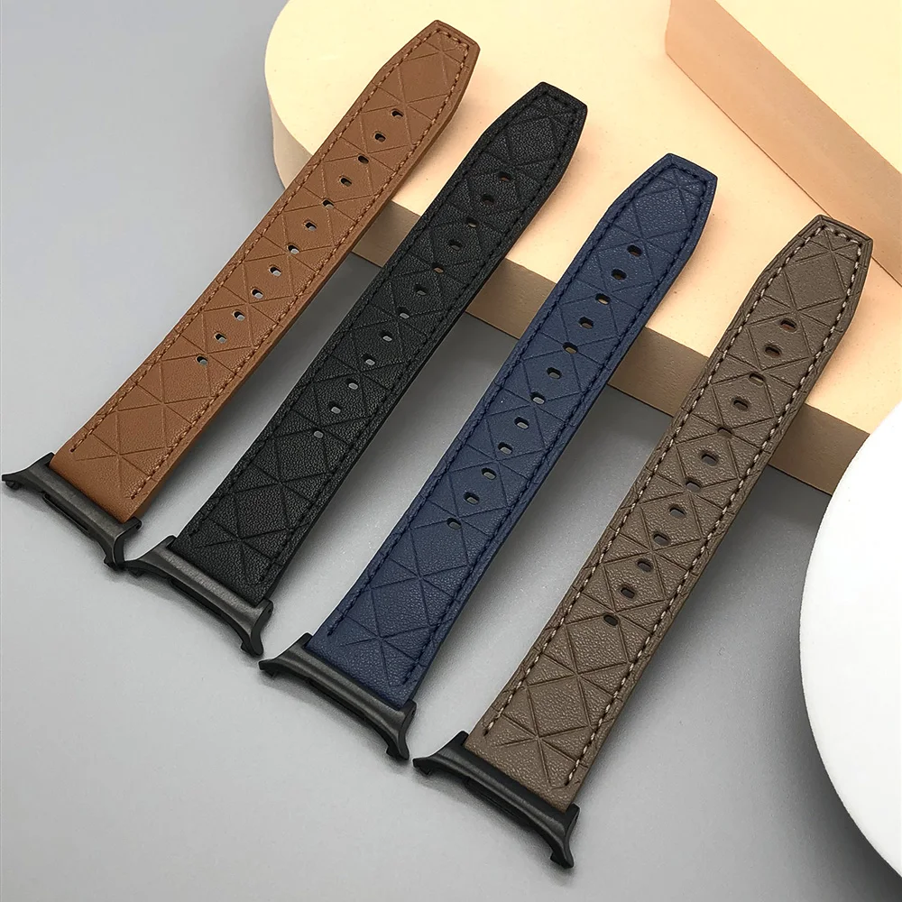 Cinturino in pelle artificiale per Samsung Watch Ultra 47mm Bracciale senza spazi vuoti Cinturino sportivo per Galaxy Watch Ultra Cinturino morbido di ricambio