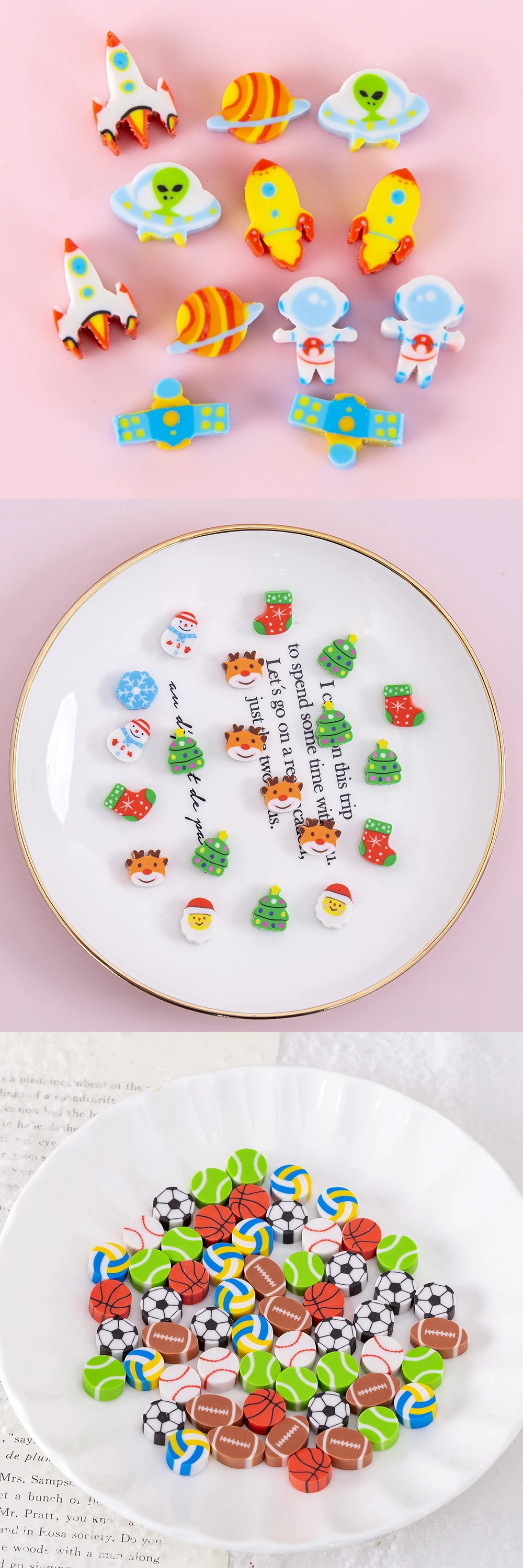 20/40/100/200PCS Mini Radiergummi Set Cartoon Tier Raum Obst Dishe Form Radiergummi Schreibwaren Belohnung Geschenk schreibtisch Haustier Karneval Geschenk ZYF – Detail 1
