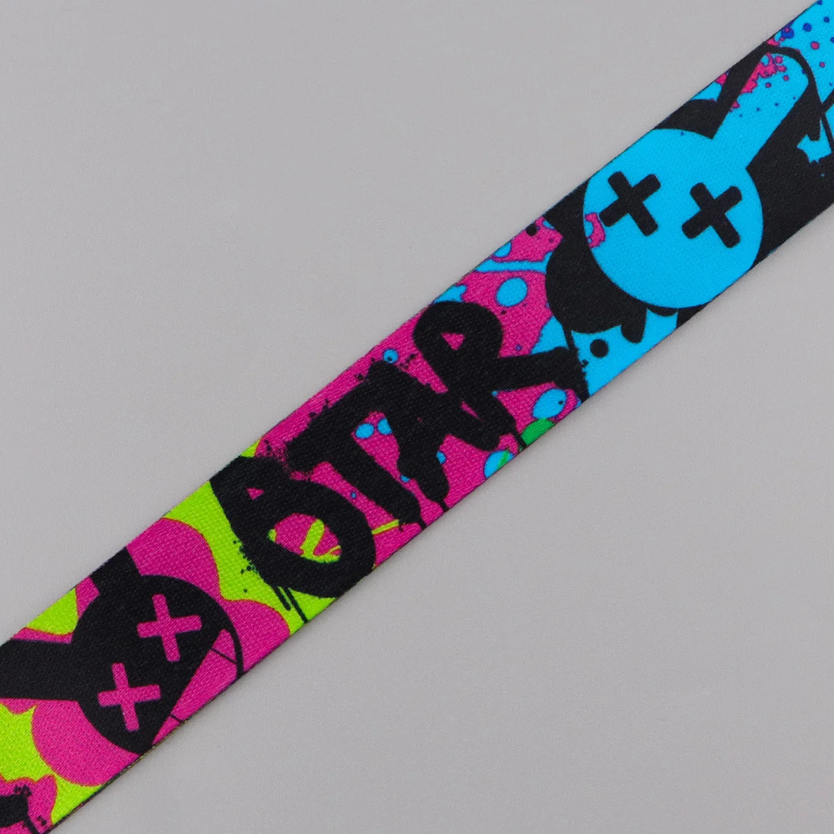 Funny Rock Graffiti Lanyard Neck Strap Keychain Cartoon Card Cover Badge Holder Mobile Phone Hang Rope Keyring Accessories Gifts