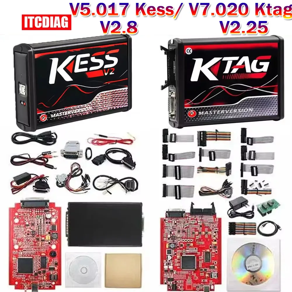 

Unlimited EU Red Ktag V7.020 4 LED 2.25 SW Online KESS V5.017 K-TAG 7.020 Master OBD2 Tuning ECU Programmer BDM Frame Adapters