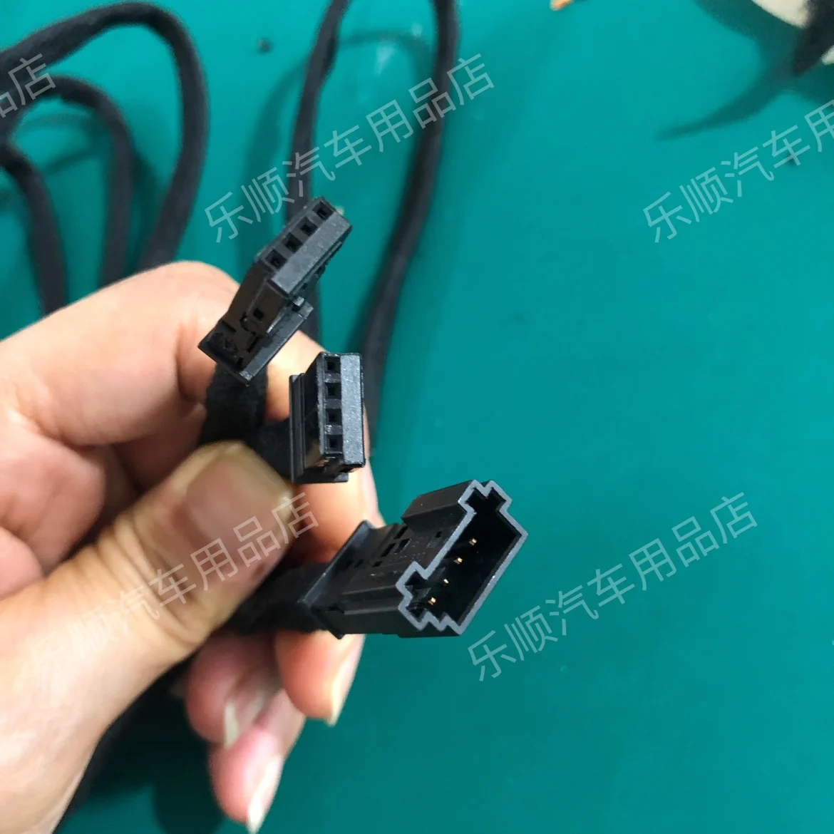 Non destructive installation of rear footwell light B MW wiring harness adapter cable, front footwell light adapter cable