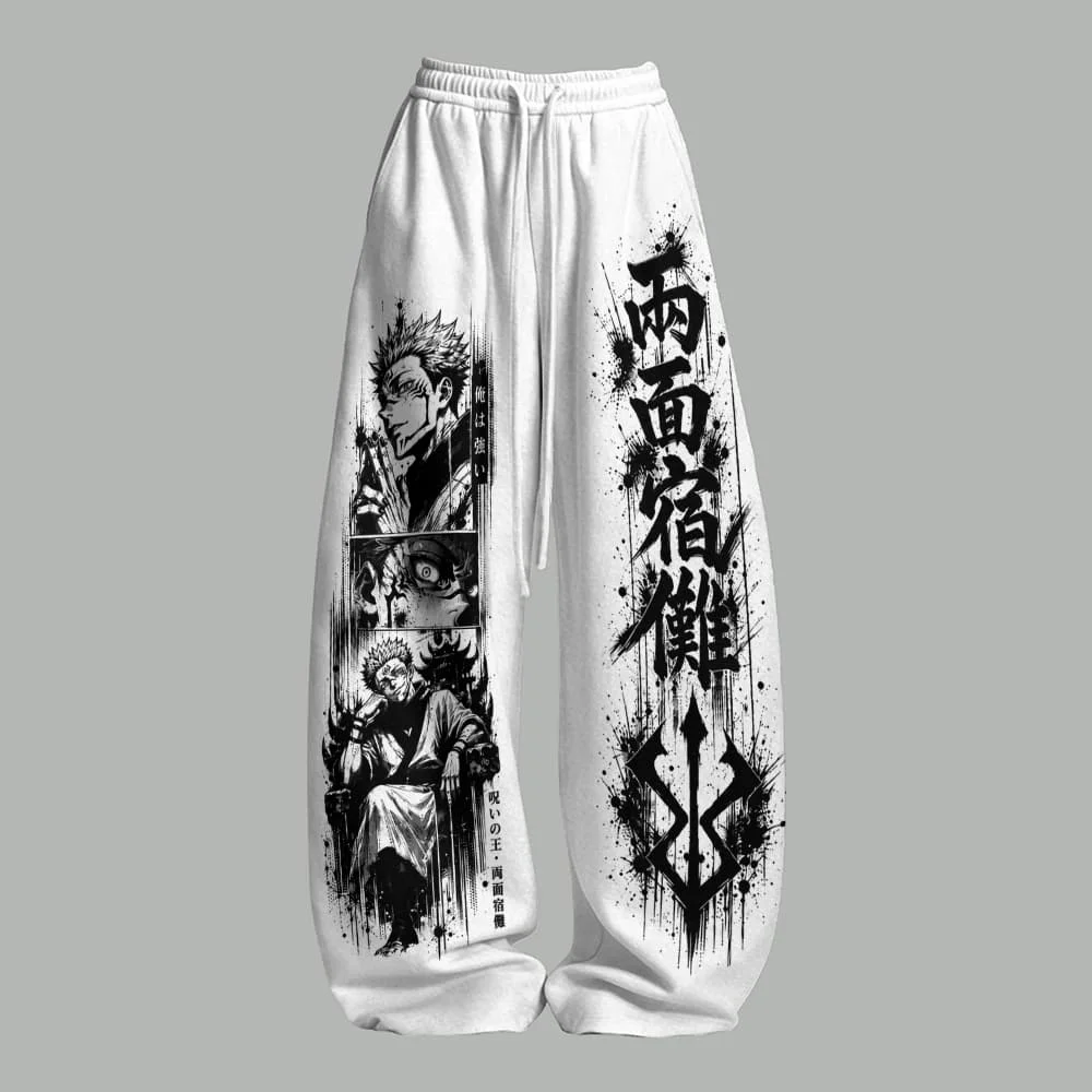 Jujutsu Kaisen Sukuna Kanji & Tintenspritzer Grafik Gerade Hose Sommer Schnelltrocknende Sporthose Unisex Streetwear Jogginghose – Detail 4