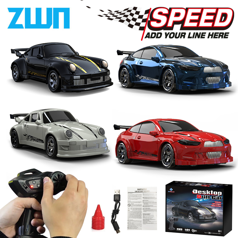  KF20 1/64 High Speed Drift RC Car 2.4G 4WD Remote Control Desktop Mini GTR Racing Model Cars for Boys Kids Toy Gift 