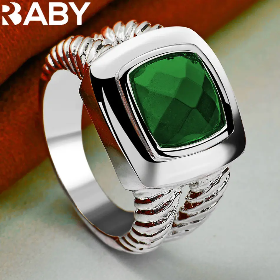 URBABY 925 فضة حجم 7-10 خاتم هندسي للنساء الرجال مجوهرات الأزياء سحر نعمة الزفاف إكسسوارات الخطوبة