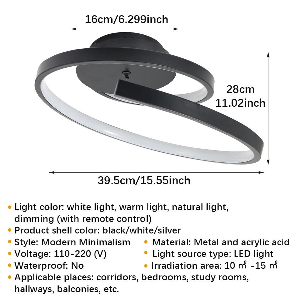 Ceiling Hanging Chandelier Led Circle Rings Modern Silver Loft Living Dining Room Kitchen Lighting Fixture Indoor Decor