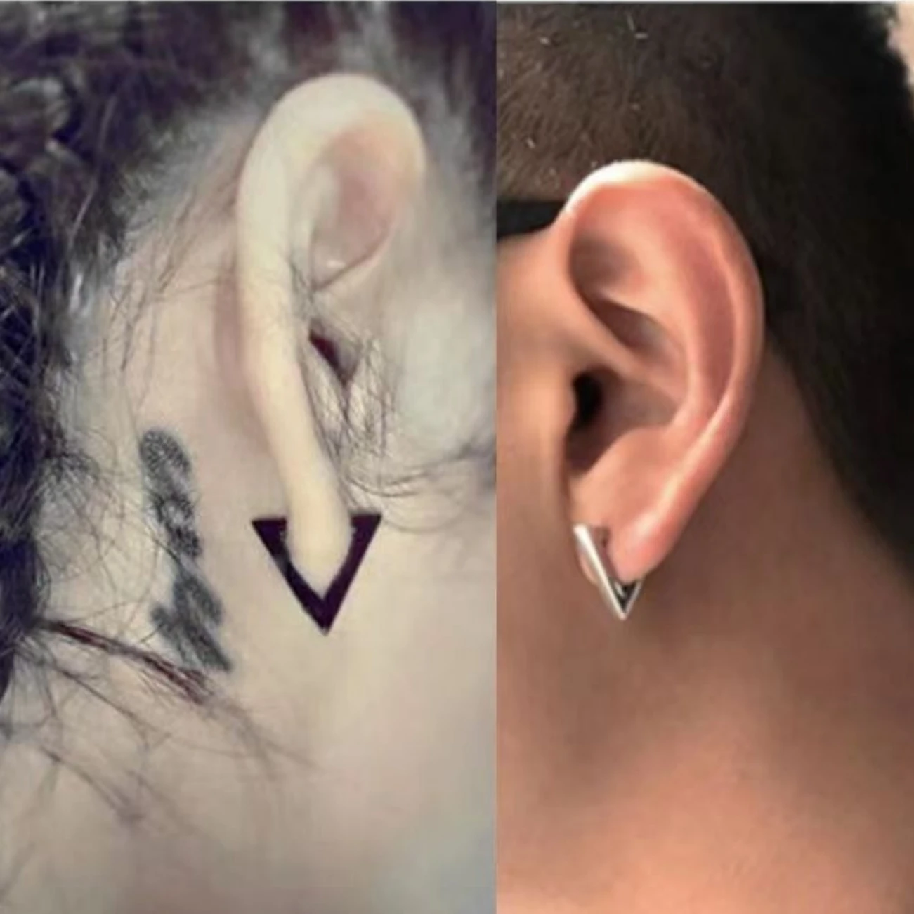 Polished Triangle Geometry Stainless Steel Men Women's Studs Earrings Black 2025 Trend Minimalist Punk Ear Jewelry Accessories