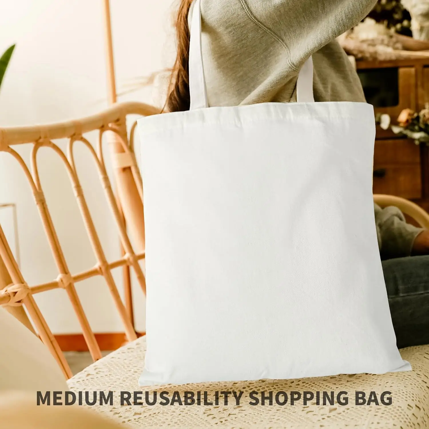 40 Pieces Sublimation Canvas Tote Bags Bulk Blank Tote Bags  14x16 Inch