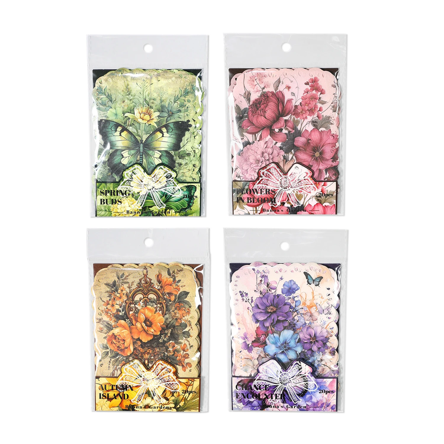 20pcs/pack Vintage Plants Flowers Materials Paper DIY Scrapbooking Deco Junk Journal Planner Collage Photo Album Craft Paper