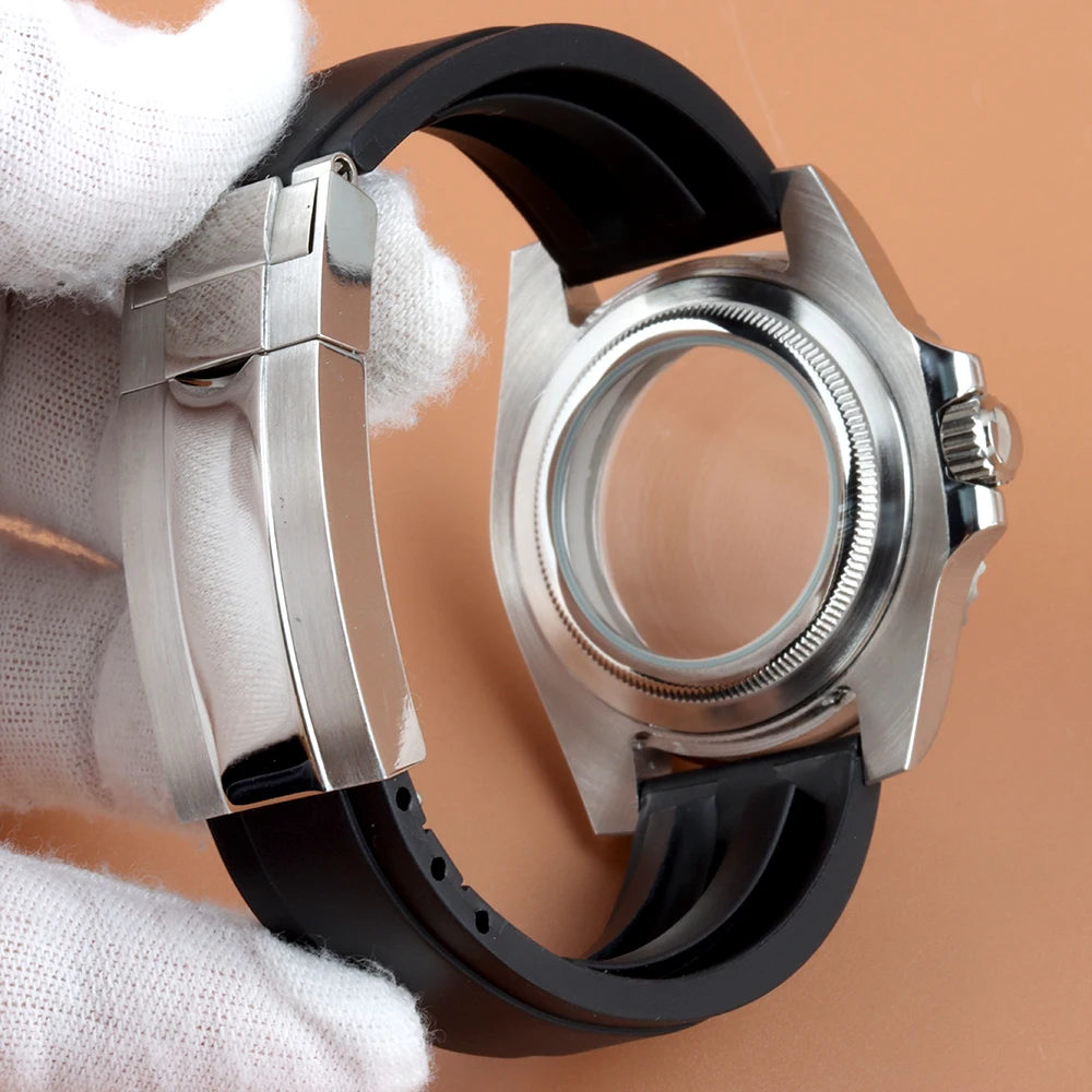 40 مللي متر NH35 السيراميك إدراج حالة 316L الصلب الياقوت الزجاج 10ATM مطاط مقاوم للمياه حزام ل NH35 NH34 NH36 NH38 حركة الفرعية