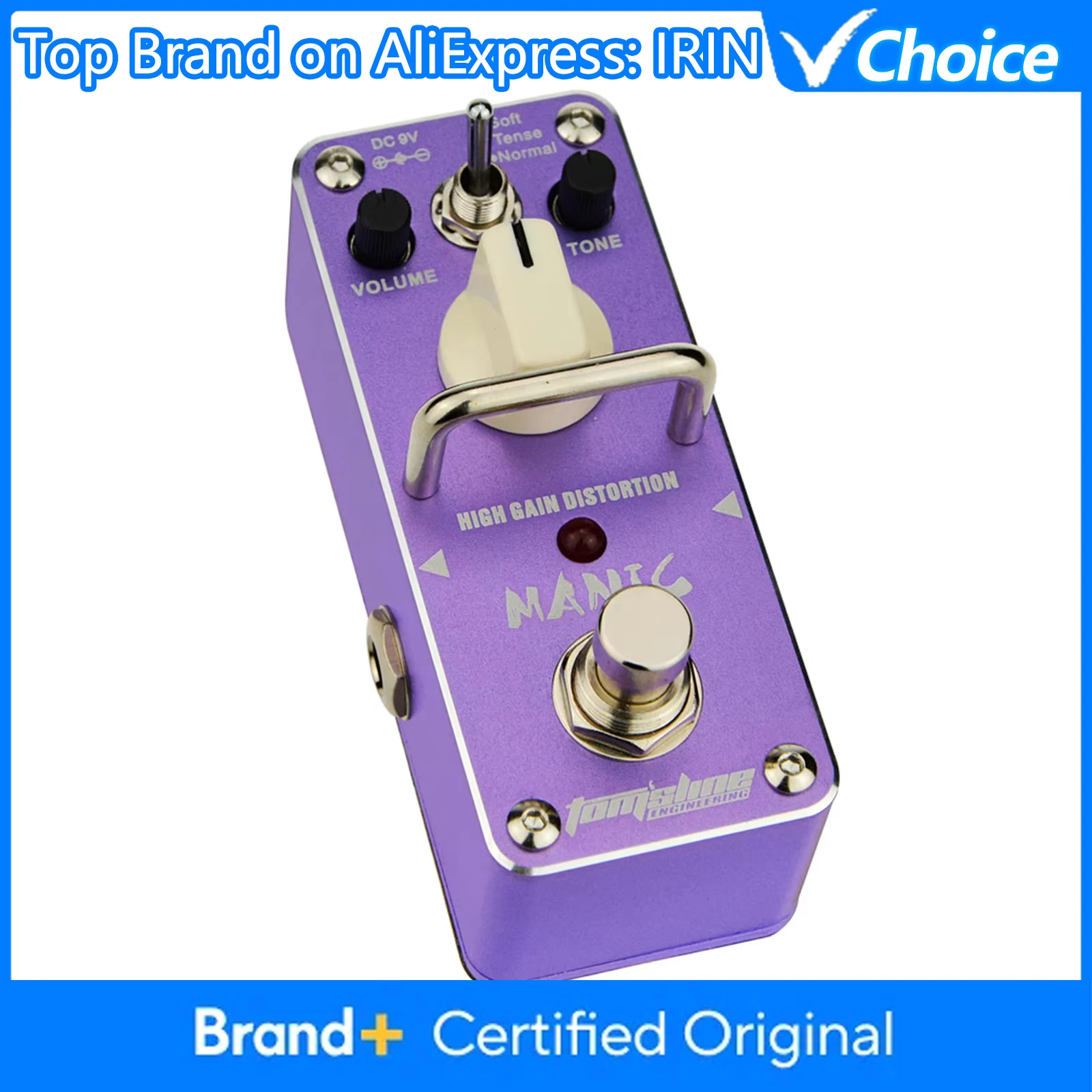 

Гитарная педаль AROMA High Gain Distortion AMC-3 MANIC Mini, аналоговые эффекты, True Bypass, запчасти и аксессуары для электрогитары