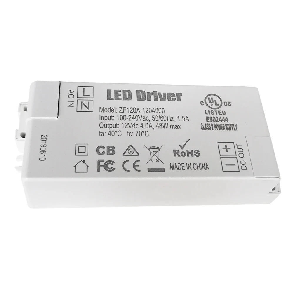 TLD LED Driver 36W 48W Power Supply AC/DC Adapter 100V-240V Power Supply Lighting Transformer for LED Lamp Strip ZF120A-1203000