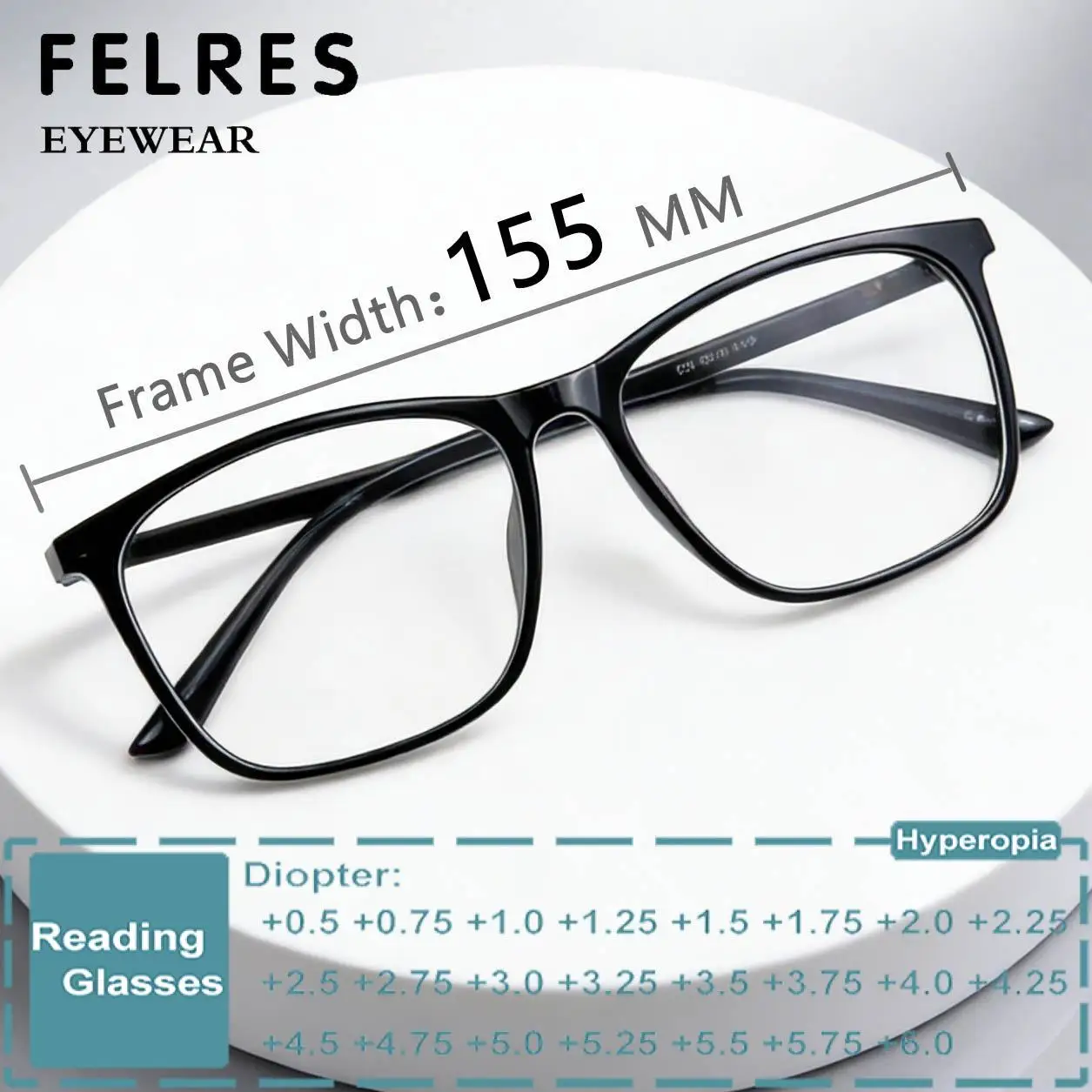 155mm Große Rahmen TR90 Anti-Blaulicht-Lesebrille für Männer und Frauen Klassische Optische Korrekturbrille für Großkopf-Träger Klare Lesehilfen