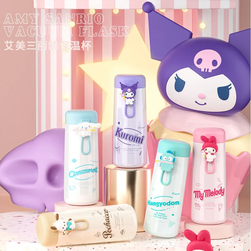 

Sanrio Kuromi чашка для воды 350 мл Kawaii Cinnamoroll термос чашки Аниме Мультфильм My Melody сок чашки Изолированная бутылка для воды подарок для детей