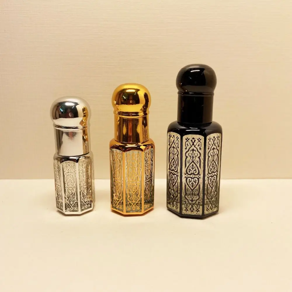 3/6/12ML Perfume Bottles Portable Mini Dropper Bottles Refillable Essential Oils Bottles Vintage Bronzing Liquid Containers