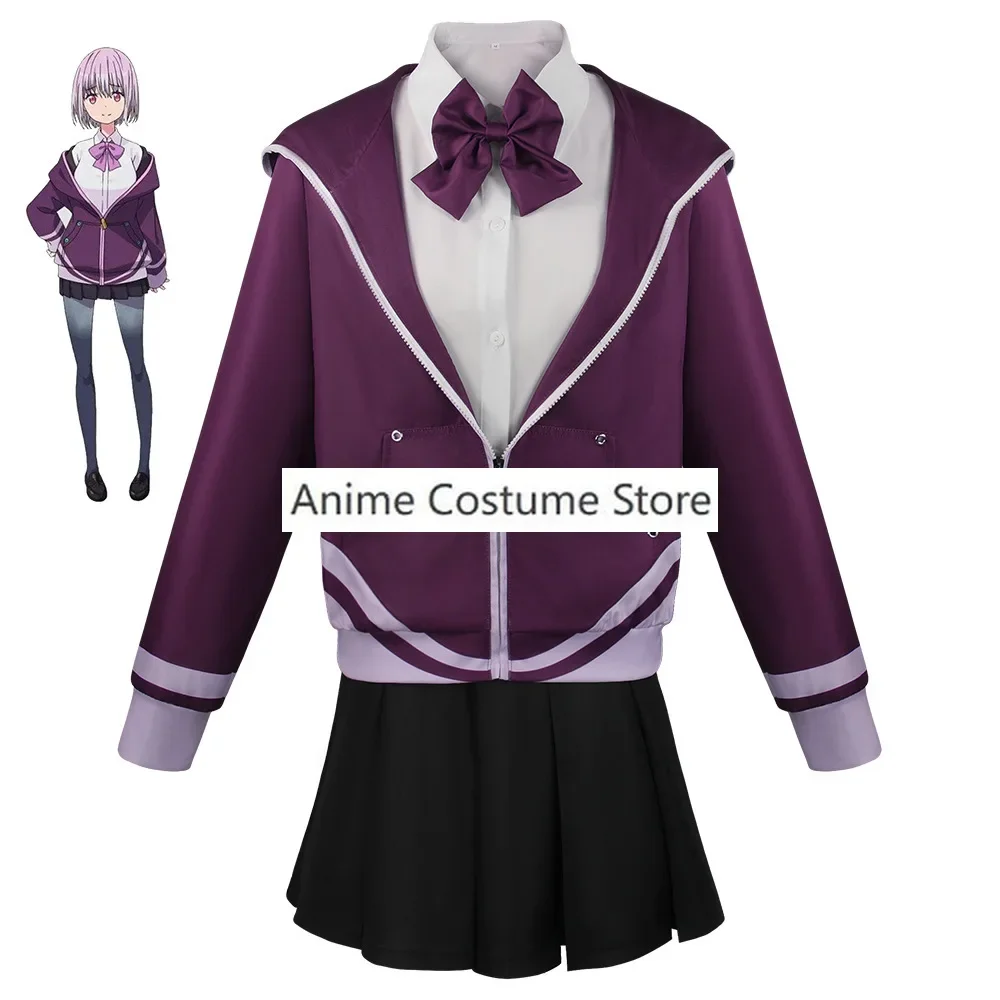 Anime SSSS.GRIDMAN Shinjou Akane Cosplay Costume Wig Hooded Coat JK Uniform Skirt Woman Kawaii Carnival Halloween Suit