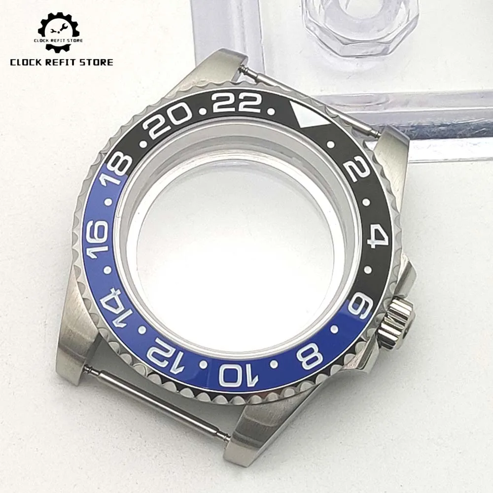 Vintage Sliver 40mm NH35 Watch Case 316L Stainless Steel Sapphire Glass 120 Click Waterproof Case 28.5mm Dial