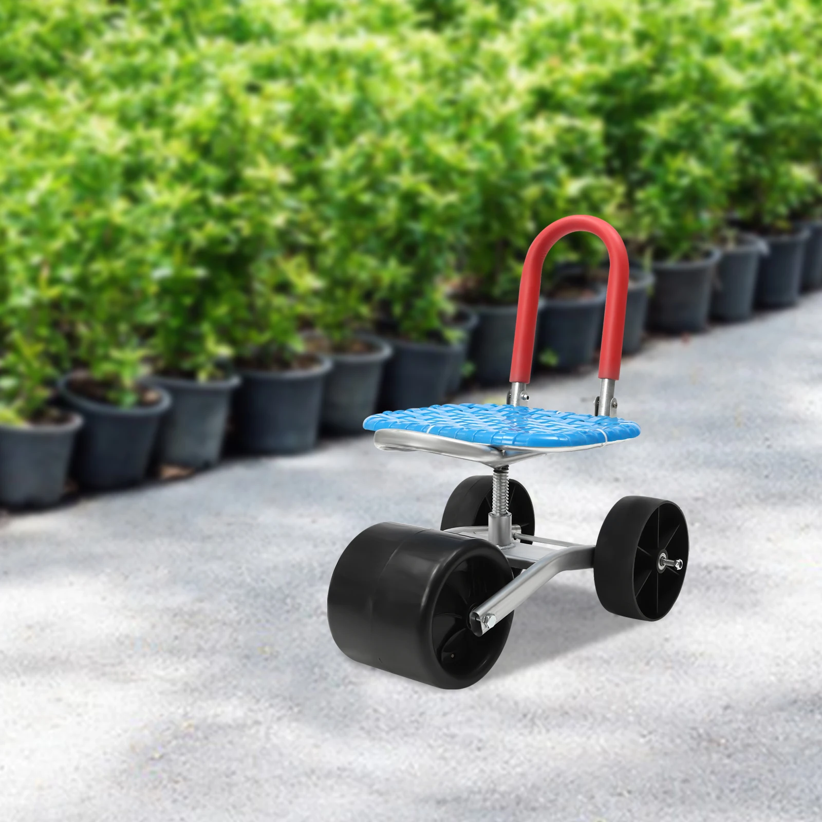 

Садовая тележка, вращающееся рабочее сиденье, уличный газон, двор, патио, самокат для посадки, регулируемое поворотное сиденье на 360 градусов, черный