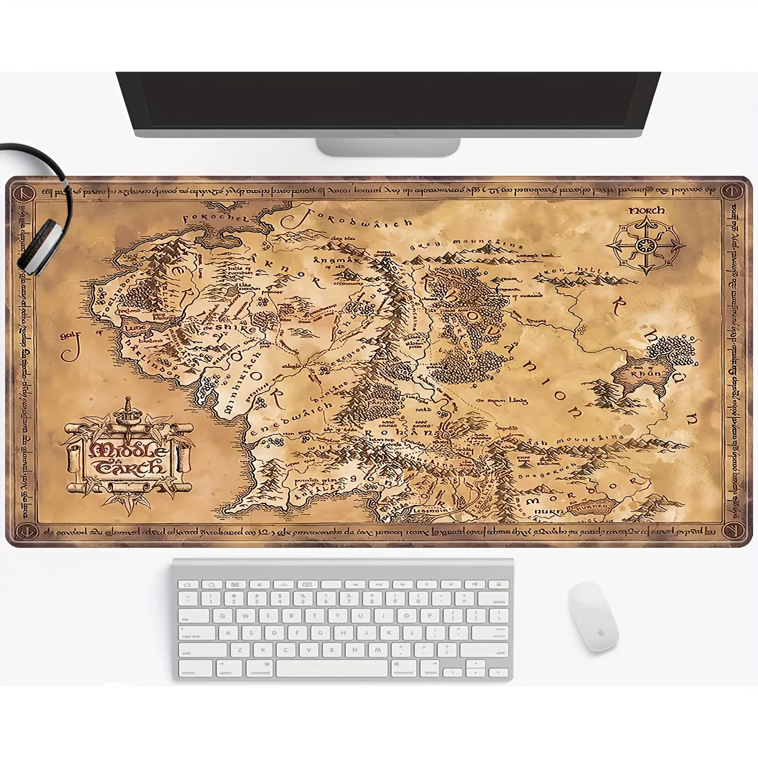 

Retro Magic Map Mouse Pad Large Rubber Base Anti-slip PC Desk Accessories Mousepad for Offices and Gamer Keyboard Mats Decor Mat