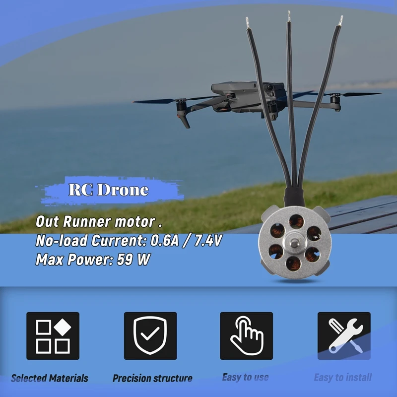 RC Drone อุปกรณ์เสริม 10G มอเตอร์ไร้แปรง Out Runner 1811 3800KV สําหรับวิทยุควบคุมเครื่องบิน