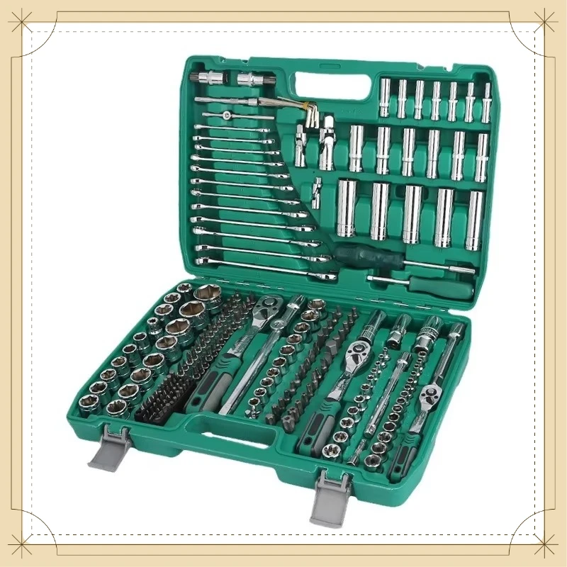 216 Pieces Multifunctional Socket Ratchet Wrench Set Auto & Household Manual Maintenance Repair Hand Tool Kit